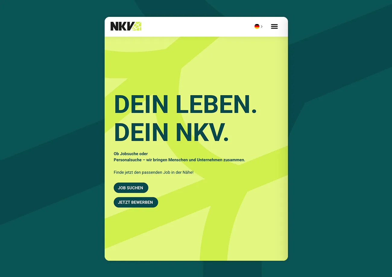 Startseite der NKV-Website auf dem Tablet
